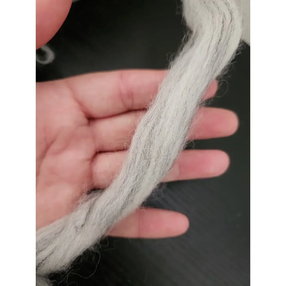 Huge Bulky Yarn Lot Gray Marled Chunky Roving Boho Knit Crochet ~2.9 LBS
